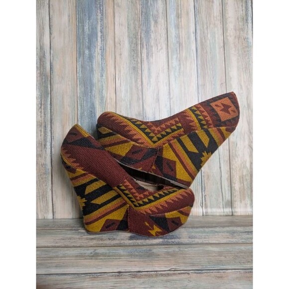 Steve Madden Aztec Platform Wedge Heels Size 9M Festival Boho Western Tribal - Picture 5 of 10